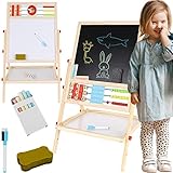 Iso Trade - Wooden Double Sided Art Easel 6in1 Chalkboard Magnetic for Kids Creative Learning Educational 9449 Whiteboards, mehrfarbig