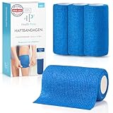 Health Press Selbstklebender Verband – 4 Bandagen Rollen (10cm x 4,5m) – Pflaster Rolle Verbandsmaterial – Elastische Bandage – Haftbandage selbstklebend