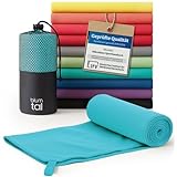 Blumtal Mikrofaser Handtuch 140x70 cm leicht & extra saugstark - schnelltrocknende Microfaser Handtücher - Fitness Handtuch/Mikrofaser Strandtuch/Gym Towel - Reisehandtuch kompakt - Petrol