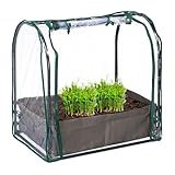 Relaxdays Frühbeet, Pflanzsack, HBT: 70x68x50 cm, PVC-Folie, Stahl, Tür mit Reißverschluss, Anzucht, grün/transparent