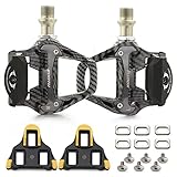 KOOTU Fahrradpedale Mit SPD Cleat Set, 9/16' Universal Plattform für Shimano PD Kompatibel, Leichte Legierung für Rennrad Spin MTB Indoor E-Bike