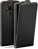 moex Flip Case für HTC U11 Plus Hülle klappbar mit 360 Grad Schutz, Handyhülle mit Displayschutz, PU Leder Handytasche Lederhülle, Flip Case Cover Klapphülle, Schwarz