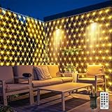 6x2M Lichternetz Außen Mesh Lichterkette Netz Outdoor mit Stecker,300LED Aussen Lichterketten Weihnachten für Büsche, Lichterkette Garten Wasserdicht mit Fernbedienung für Zimmer Balkon(Warmweiss)