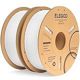 ELEGOO PLA+ Filament 1.75mm Weiß 2KG, PLA Plus 3D Drucker Filament, Härter und Stärker Filament-3D-Druckmaterialien, Maßgenauigkeit +/-0,02mm, Kompatibel mit den Meisten FDM-Drucker(2KG/Spool, 4.4lbs)