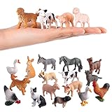 JOKFEICE Mini-Tierfiguren, 16 STK. Realistisch Bauernhoftiere Spielzeug für Kuchendeckel, Lernspielzeug, Geburtstag Gastgeschenke Geschenk für Kinder Kleinkinder