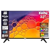 TuTu 32 Zoll TV Fernseher (80cm) LED HD Ready Dolby Audio Triple Tuner (DVB-T/T2-C-S/S2) HDMI USB-Media Player CI/CI+ Hotelmodus (2024)