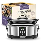 Crockpot, elektronischer Schongarer | 5,7 l (5–6 Personen) | programmierbar mit digitalem 20-Stunden-Timer | Edelstahl [SCCPBPP605]