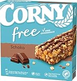 CORNY free Schoko, Müsliriegel OHNE Zuckerzusatz (1 x 120g Schachtel mit 6 Riegeln)