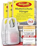 Aeroxon Mottenfalle Kleidermotten, Mottenschutz für Kleiderschrank - 3x2 Stück - Mottenschutz-Hänger - Kleidermotten bekämpfen - alternative zu Mottenpapier - Kleidermottenfalle - Mottenkugeln