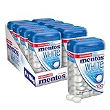 Mentos Kaugummi Always White, 8 XL-Dosen zuckerfreie Chewing Gum Dragees à 100 Stück mit Pfefferminz-Geschmack für strahlendes Lächeln (8 x 100 Stück)