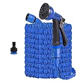 Yiting Gartenschlauch Flexibler 5m 10m 20m 15m 30m 45m 50m 60m, 3-Mal Magischer Flexibel Garten Schlauch Wasserschlauch mit 8 Modi Wassersprühpistole und Adapter 3/4'&1/2' Schlauchverbindungs-Fittings