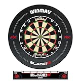 WINMAU Blade 6 Turnierdartscheibe Dartboard Surround Set inklusive Dartscheibe mit Winmau PDC Surround und Oche Linie Abstandslinie