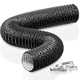HG Power 100mm Abluftschlauch, 5m Flexibel PVC Alurohr Lüftungsschlauch Schallgedämmter Alu Flex-Schlauch Abluftrohr für Wachstumszelt Trockner Mobile Klimaanlage Abluftventilator, Schwarz
