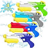 Wasserpistole für Kinder Erwachsene 4er Wasserspritzpistole mit 10 Meter großer Reichweite Super Wasser Soaker Wasserspielzeug Sommer Schwimmbad Strand Outdoor Spaß Wasserschlacht Spielzeug
