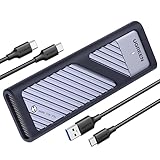 UGREEN M2 SSD Gehäuse USB 3.2 Gen 2 10 Gbps Aluminium NVMe Gehäuse mit Kühlkissen für NVMe PCIe SSD M-Key/M&B Key in 2280/2242/2230/2260, kompatibel mit 980/990 PRO / P3 Plus usw.