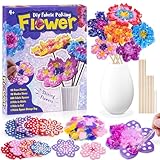 Bastelset Kinder ab 6-4-5 Jahre Basteln Mädchen 8 10 6 5 7 Jahre, Geschenke für Mädchen Spielzeug 5-12 Jahre Kindergeburtstag Blumen Bastelkoffer Blumenstrauß mit Pailletten Kreativ Set für Kinder