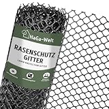 HaGa Rasenschutzgitter 1,3m x 10m aus Kunststoff - Robustes befahrbares Rasengitter für Garten und Rasenflächen