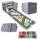 LPQKCcY Spielzeug Garage für Autos, 3 In1 Faltbar Auto Garage Kinder mit 20 Autos, Garage Spielzeug mit Tragegriff, KapazitäT Von 200+ Spielzeugautos
