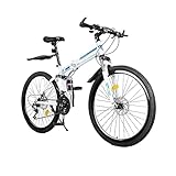 WDZCZDoo Mountainbike 26 Zoll Stoßdämpfungs Fahrrad Mountainbike für Damen und Herren Fahrrad Bike (Weiß Blau)