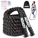 Schweres Springseil für Frauen, 0,6kg Gewichtetes Skipping rope mit Trainingsposter, Springseil gewichtet für Training, 280CM Weighted jump rope für Kraftaufbau, Muskeltraining und Ganzkörperfitness
