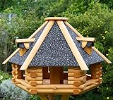 XXL Luxus Vogelhaus Futterhaus Vogelhäuser 70x45 cm Nr13s Dach mit Strukturputz
