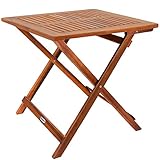 Casaria® Gartentisch Wetterfest Klappbar Holz 70x70x73cm...