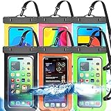 6 Stück Mehrfarbige Allgemein wasserdichte Handy Tasche,wasserdichte Handy hülle Trocken Sack (Schutz Stufe: IP68) Outdoor-Sport für Apple iPhone,Samsung und bis zu 7,5 Zoll (Mehrfarbig, 6 Stück)