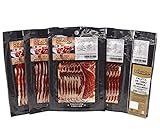 aBeiou 500gr Iberico-Schinkenschulter GESCHNITTEN. Iberico-Schinken +28 Monate in Guijuelo (Salamanca) gereift. Hycer-Garantiezertifikat. Jamon iberico Patanegra. 5 Packungen à 100gr.