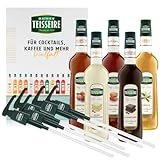 Mathieu Teisseire SET Café 5+5-5x Kaffee Sirup + 5x Pumpen - Karamell, Vanille, Schokolade, Haselnuss, Weisse Schokolade (5x 0,7l)