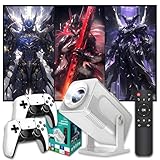 HCS350 PRO Elektrischer Fokus Mini Beamer 10000+ Spiele 17 Emulatoren,Autofokus/Auto Keystone Tragbarer Projektor Game,Android 11 Mini Projektor mit WiFi Bluetooth,1280 * 720P,180° Drehbarer (Silber)