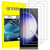 QUESPLE [3 Stück] TPU Schutzfolie für Samsung Galaxy S23 Ultra 5G Folie, Anti-Kratzen, HD Klar Blasenfreie Weich Samsung S23 Ultra Display Schutz, Fingerabdruck-ID Unterstützen