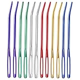 GARVALON 12 Stück Nähnadel aus Aluminium Verschleißfest und Gebogen Sicherheitsnadeln für Hand und Haushaltsnähen Geeignet für Strick und Gobelinprojekte