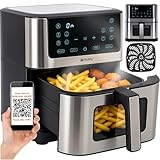 Heißluftfritteuse 8L XXL mit Antihaftbeschichtung – Frittieren ohne Öl – Air Fryer für Familie, gesundes Kochen mit Touchscreen & 10 Programmen – RUHHY