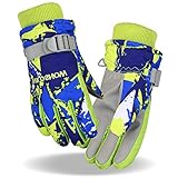 Fengzio Skihandschuhe für Kinder wasserdichte und Winddichte Winterhandschuhe Warm Sporthandschuhe Snowboard Handschuhe für Outdoor-Sport in Winter Fahrradhandschuhe Warme Handschuhe