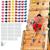 VEVOR 72 Klettergriffe, Kletterfelsen in verschiedenen Größen und Farben für Kinder und Erwachsene, Kletterwandgriffe mit Montagezubehör, Kletterwandgriffe für Spielplätze im Innen- und Außenbereich