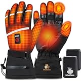 Mia&Coco Beheizbare Handschuhe für Herren Damen, 3 Stufige Beheizte Ski Handschuhe mit 7,4 V 5400 mAh Typ-C Akkus, 6 Stunden Betriebsdauer, wasserdichte Zum Klettern, Wandern, Radfahren, Camping (M)