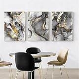 RDRDtbtr Moderne Wand Bilder mit Marmorstruktur in Schwarz und Gold abstrakte Luxus-Poster und Kunstdrucke nordisches Wandbild Zimmer Heimdekoration 50 x 70 x 3 cm ungerahmt