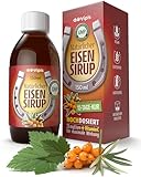 Natürlicher Eisensaft hochdosiert - 150ml - Eisen Saft für Erwachsene & Kinder ab 12 - Sirup Eisenpräparat mit Vitamin C für top Aufnahme - Flüssig & Vegan - Ideal bei Eisenmangel & Schwangerschaft