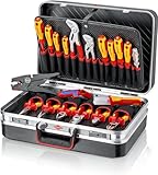 KNIPEX Werkzeugkoffer 'Vision24' Elektro, 20-teilig, 21 Steckmöglichkeiten, 24 l Volumen, 480 x 380 x 180 mm, Werkzeugset, Toolbox, 00 21 20