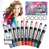 Magicat Premium Haarkreide für Mädchen Set I 10 Haarkreide Farben & 5 Haargummis I Ideal für Ostergeschenke Kinder 2025 I Auswaschbar & Ungiftig I Haarkreide für Kinder I Prüfengel Note 1,2