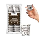 bioexxe 100 Espresso pappbecher kaffee 75ml - Biologisch abbaubare einwegbecher | kaffeebecher widerstehen Getränken bis zu 85°/90°- Kleine Größe für italienischen Espresso (Weiß)