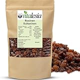 Vitalesia Rosinen Sultaninen 2,5kg | ungeschwefelt & naturbelassen | Premium getrocknete Weinbeeren aus der Türkei mit natürlicher Süße | fruchtig | ohne Zuckerzusatz | vegan