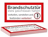 Clever Pool Maxi-Pack 60 Aufkleber Brandschutztür – 21x10,5 cm – stets geschlossen halten verkeilen verstellen verboten – Warnhinweis Feuerschutzabschluss, Verbotszeichen