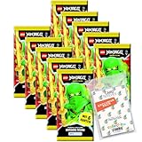 Bundle mit Lego Ninjago Trading Cards - 10 Booster + Exklusive Collect-it Hüllen (Serie 9)
