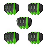 Harrows Retina Dart Flights, 5 x Sets Dart-Flights (insgesamt 15 Flights), 100 Mikron Dart-Flights, Premium-extra stark, hergestellt in Großbritannien, professionelles Dart-Zubehör, grüne Dart-Flights