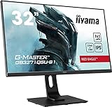 iiyama G-MASTER Red Eagle GB3271QSU-B1 80 cm (31,5“) IPS Gaming Monitor WQHD (HDMI, DisplayPort, USB3.0) 1ms Reaktionszeit MPRT, 165Hz, FreeSync Premium, Höhenverstellung, schwarz