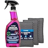LICARGO® Insektenentferner Set – Insektenschwamm (3 Stück) & Insektenreiniger Auto 750ml – entfernt Insekten, Flugrost & Harz von Lack, Glas & Kunststoff – Auto Reinigungsset