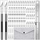 Jenbnoau 64 Teiliges Exacto Messer, PräZises, Anspruchsvolles Hobby Messer Set mit Klingen, Lineal, Bastelmesser Set zum Schnitzen Von Kunstwerken