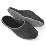 Pantoffelmann Hauspantoffeln mit Filzsohle I Gemütliche Filzpantoffeln I Warme & atmungsaktive Unisex Hausschuhe Filz I Pantoffeln Herren & Damen mit dicker Filz Laufsohle