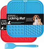 Leckmatte Hund, BPA-frei, 2er Pack Leckmatte für Hunde, Große Hunde leckmatte mit superstarker Saugkraft, mit 1 Silikonspatel, Hunde leckmatte für Hundebaden, Trainieren, Fellpflege & Klauenpflege